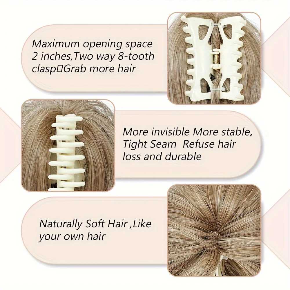 Messy Bun Chignon Claw in Ponytail Hair Extension Wigs Synthetic Wave Curling Touch Updo Hair Buns Hair Clip Scrunchie W240817