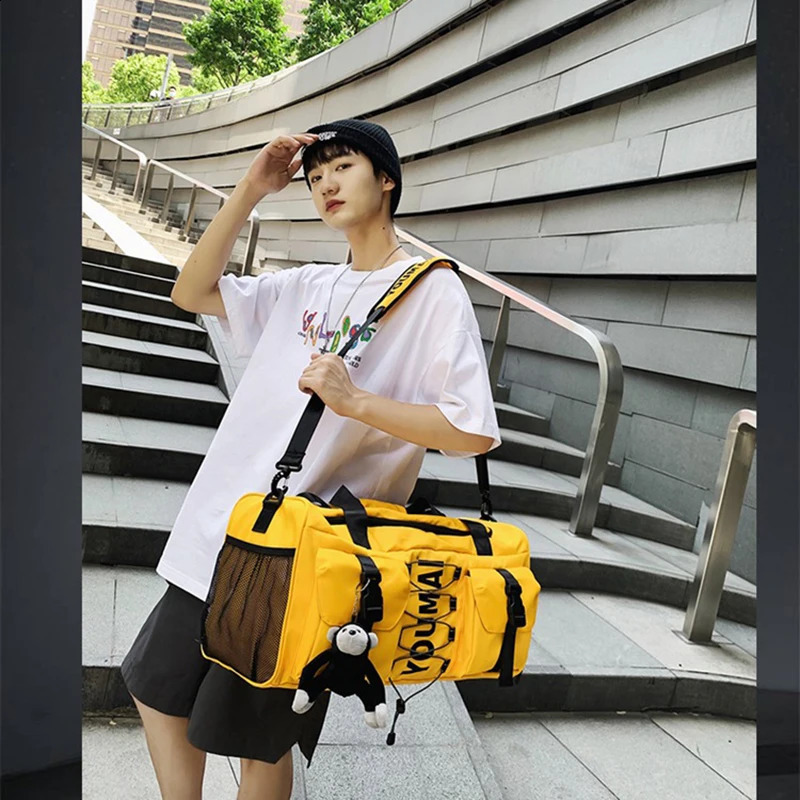 Large Capacity Travel Duffle Bag for Women Gym Sports Fitness Luggage Handbag Shoes Boston Weekend Men Shoulder Bag 240819