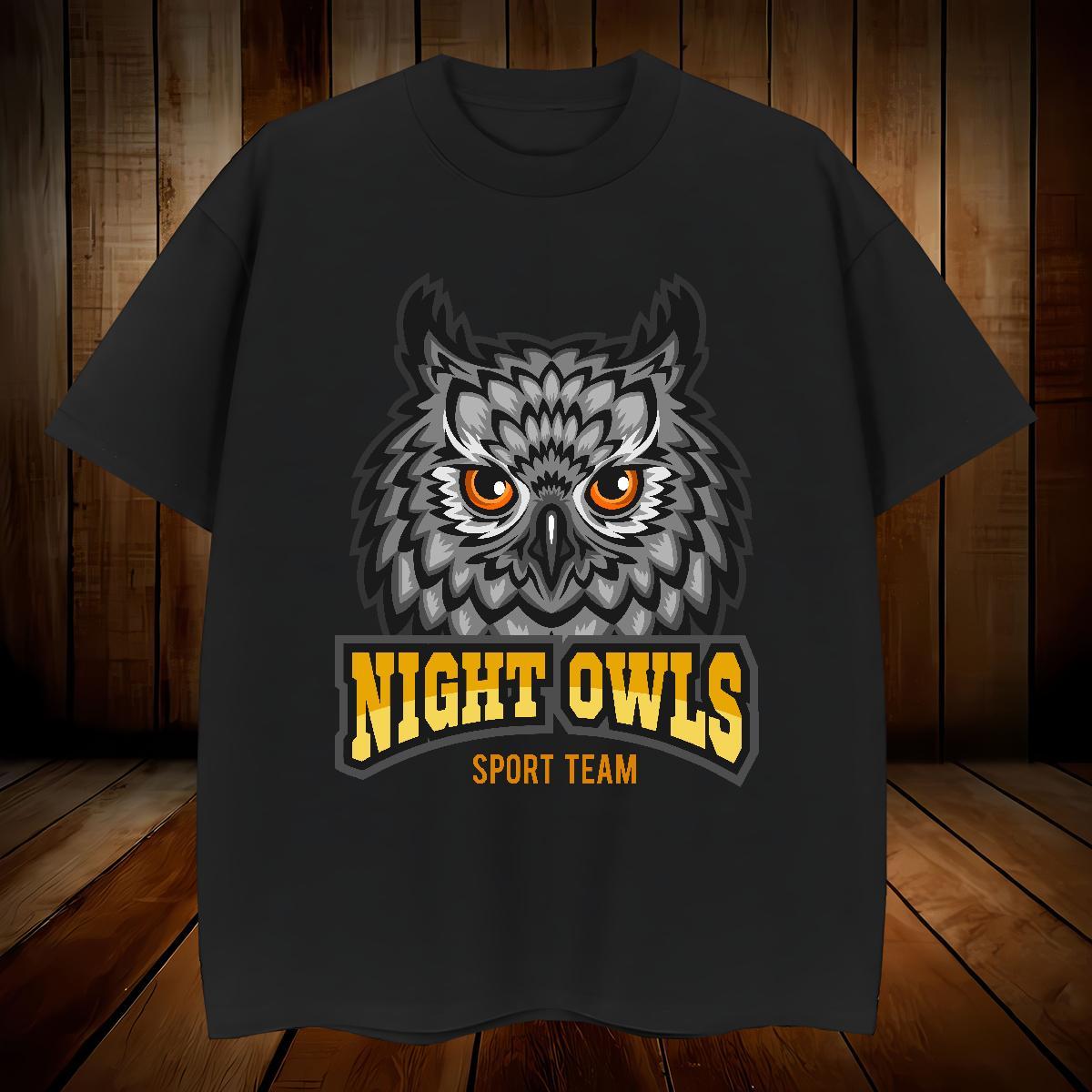 Brand Men Tshirts owl Hip Hop Street 100% Cotton 230g Tees Pure Cotton Unisex T-Shirts Customized Print