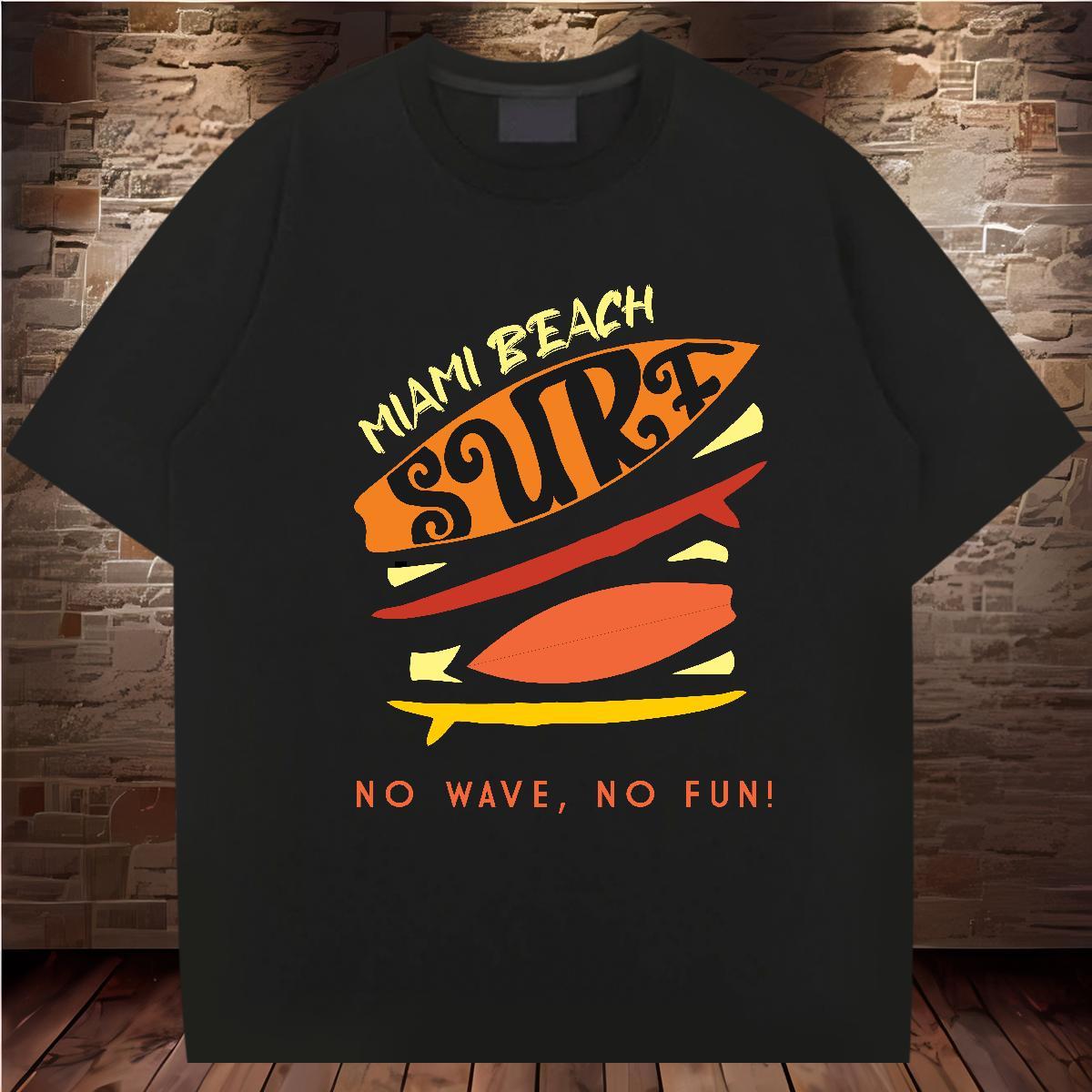 Wholesale wave 230g Pure Cotton Tshirt for Man Woman Casual Daily Wear Breathable Short Sleeve T-Shirts for Men Factory Direct Custom Cartoon Clothing