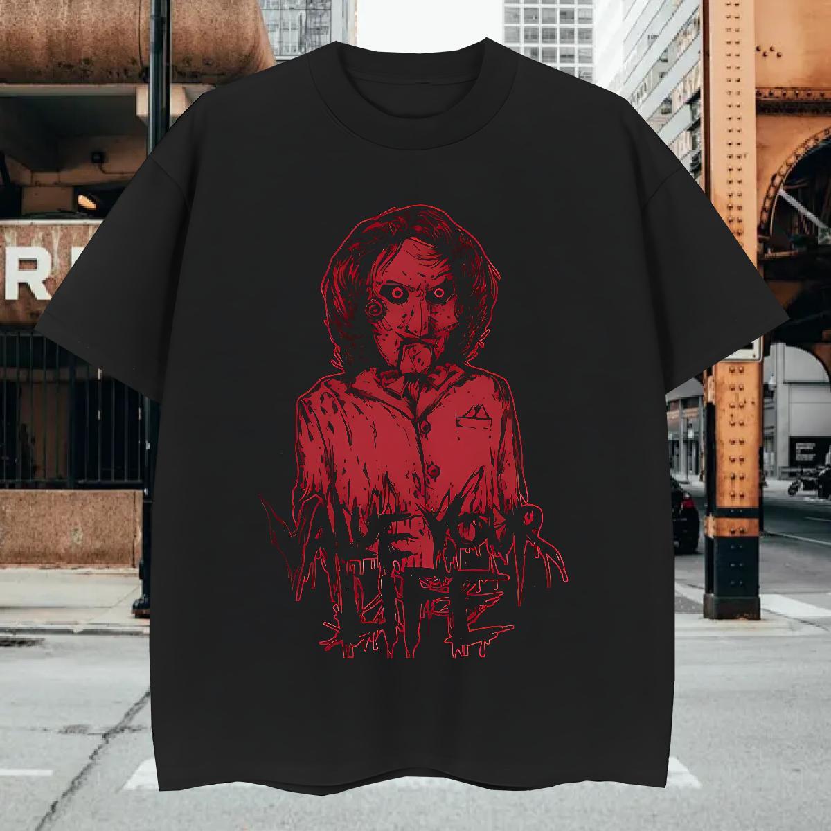 T Shirt For Man 230g 100% Cotton scary Street Casual Breathable Custom Printed Couples T Shirts Designer Comfortable Tees Shirts