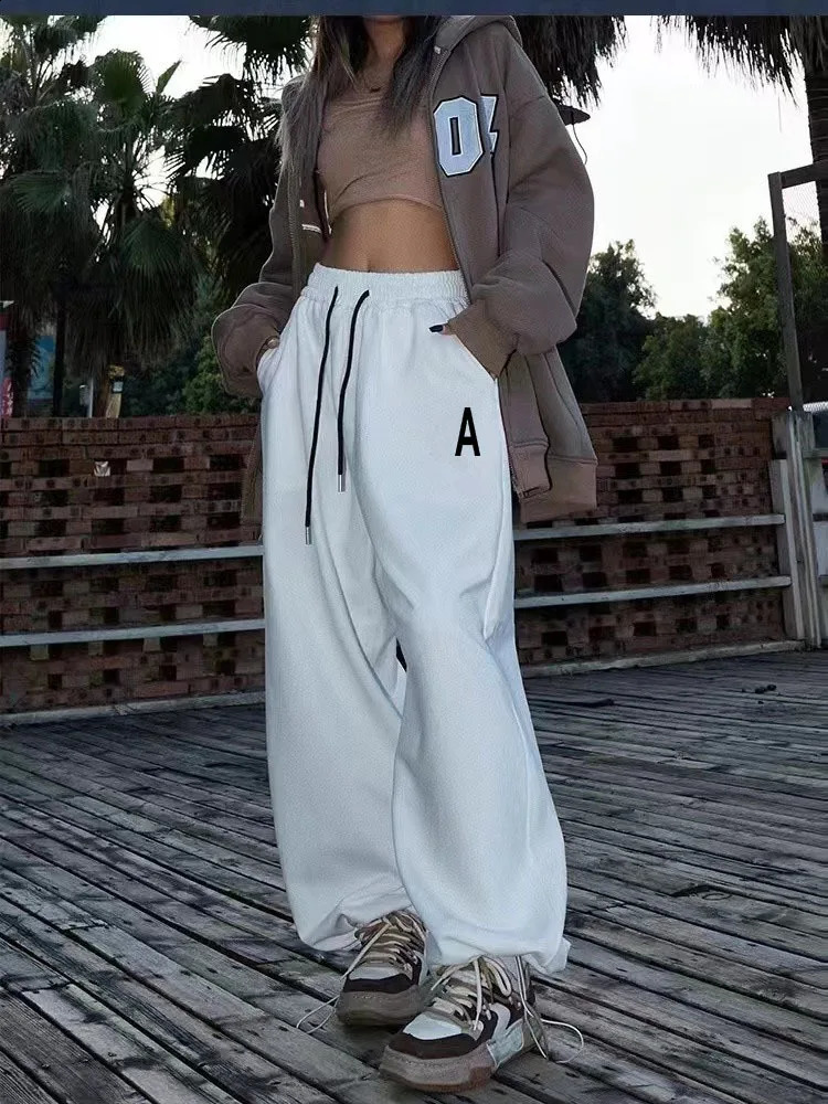 Korean Women Cargo American Style High Waist Fashion Y2K Streetwear Loose Wide Leg Pants Female Hip Hop Sweatpants Z260314