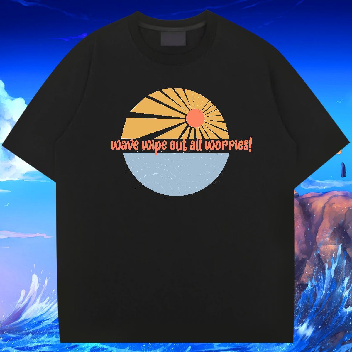 Comfortable beach 100% Cotton 230g Men Tops Tees Casual Daily Wear Breathable Soft T shirt DIY Custom Cartoon Clothes