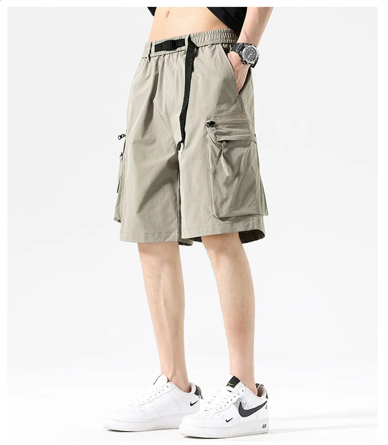 Shortage of goods mens summer slim American trend sports casual beach pants five part 240819