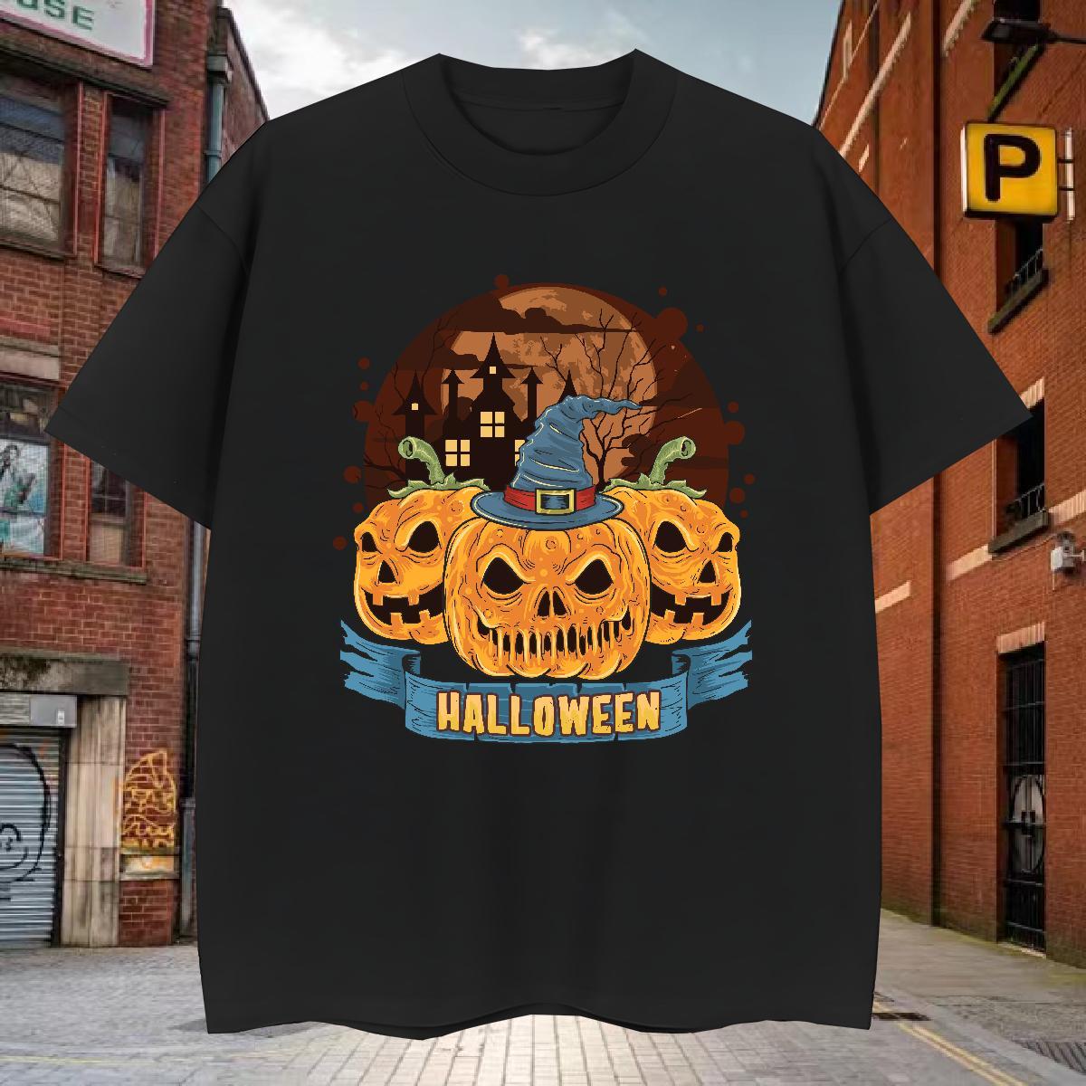 Brand Mens T Shirts halloween Breathable Crew Neck Hip Hop Street Plus Size Custom 230g Pure Cotton Couples T Shirts 2024 Summer Top Tees