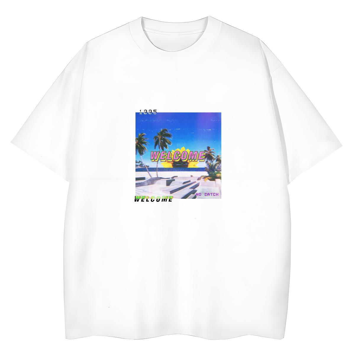 Fashion Casual Unisex Tshirts Sports Casual Breathable Short Sleeve Tees Shirts High quality 230g Pure Cotton beach Anime T-Shirts for Women