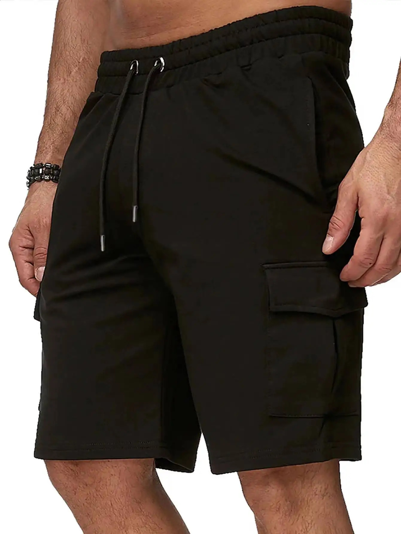 crossborder plus size mens short sleeved sports cargo pants multi pocket socks fitness casual five minute 240819
