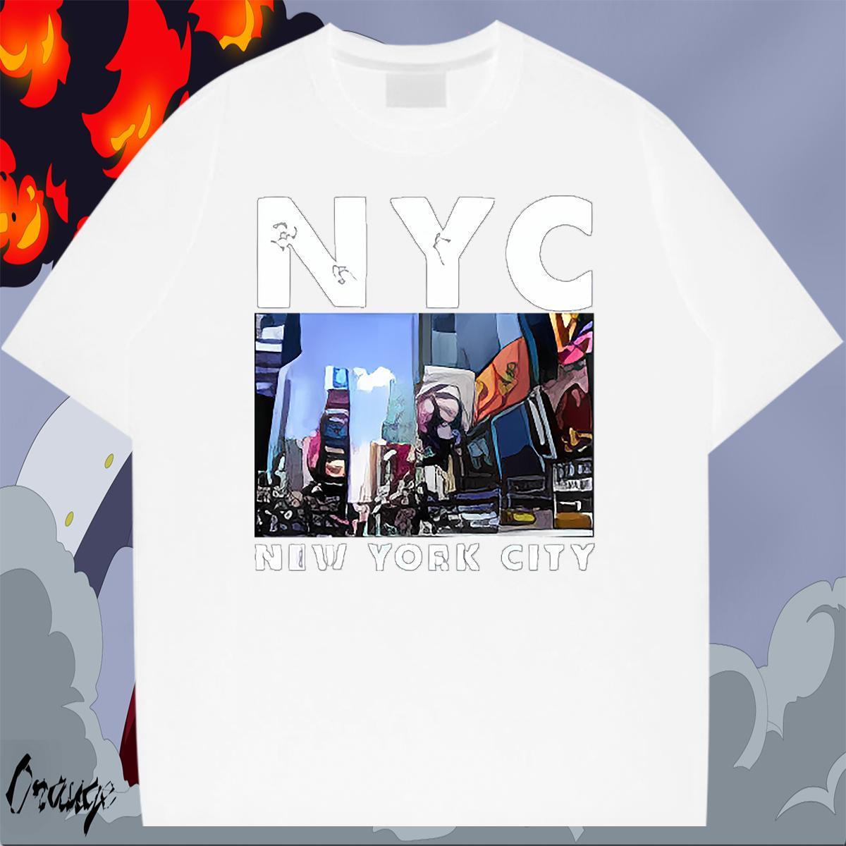 Brand Men Tees Casual 230g Cotton Graphic Crew Neck New York T shirt New Designer Top Tees