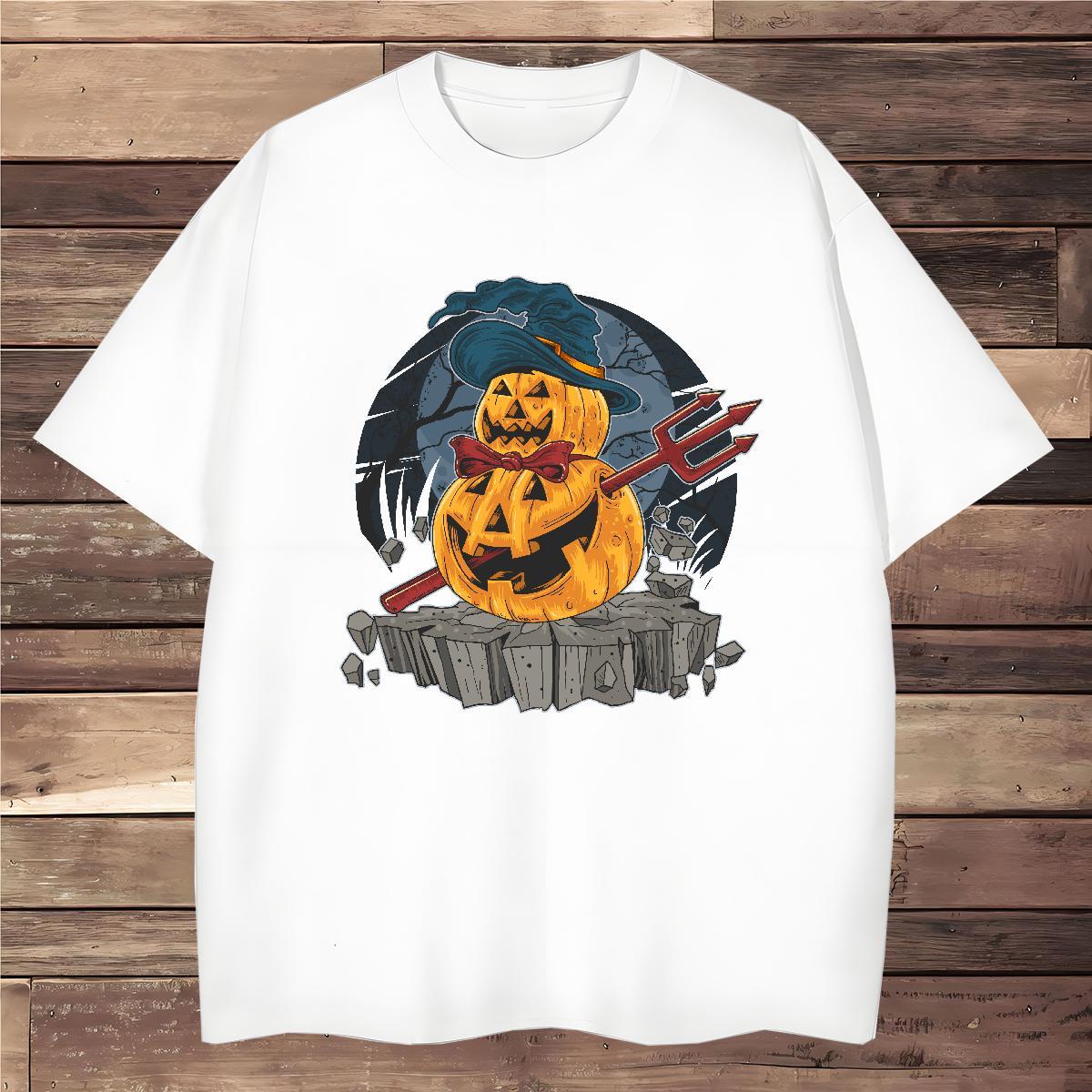 Designer Men Tshirts pumpkin Spring Summer 230g Pure Cotton Tees Shirts Breathable Crew Neck Free Shipping T-Shirts for Men Floral Print