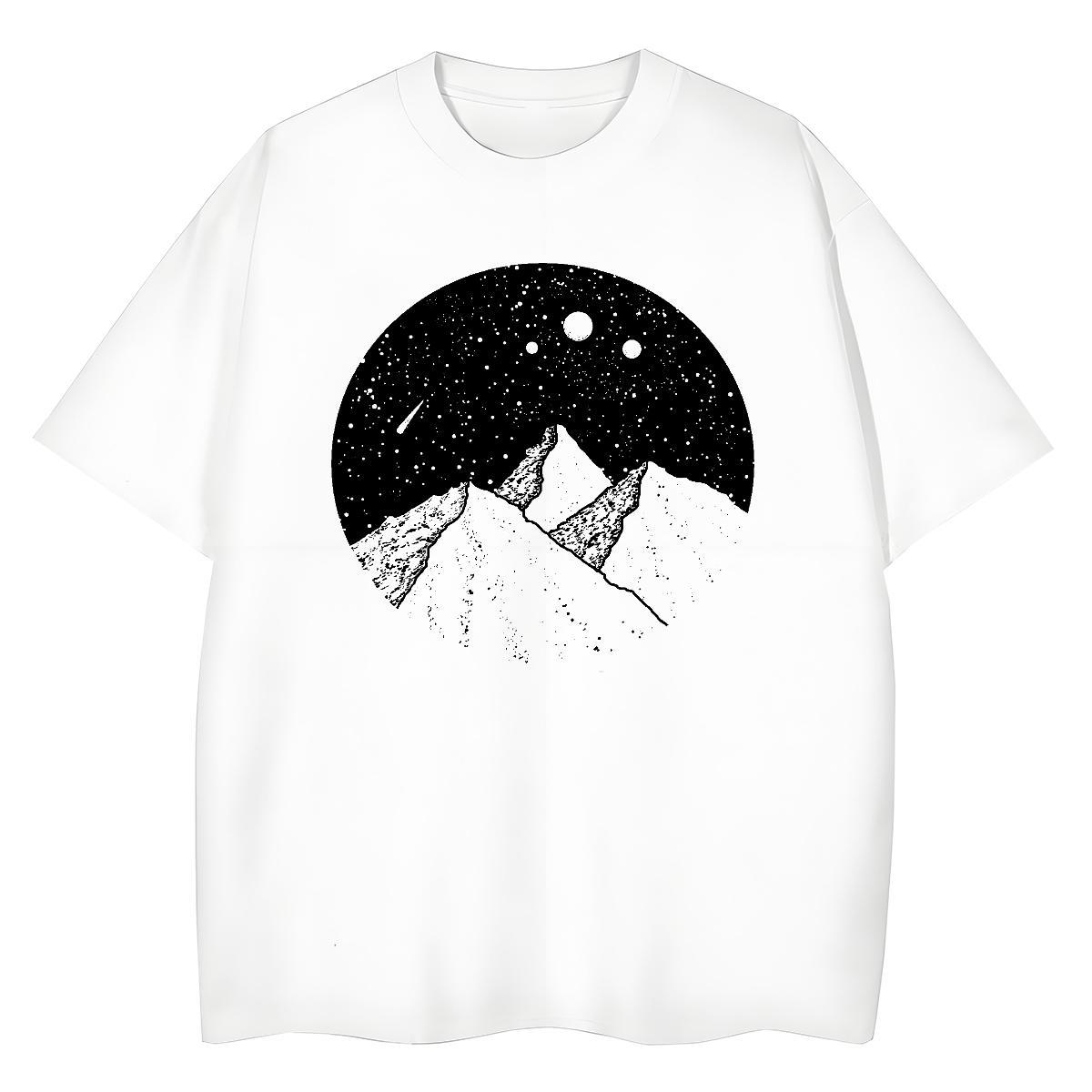 Casual New Womens Tshirts Summer Casual Crew Neck Breathable Tops Shirt Comfortable 100% Cotton 230g mountains DIY Anime Woman T Shirts