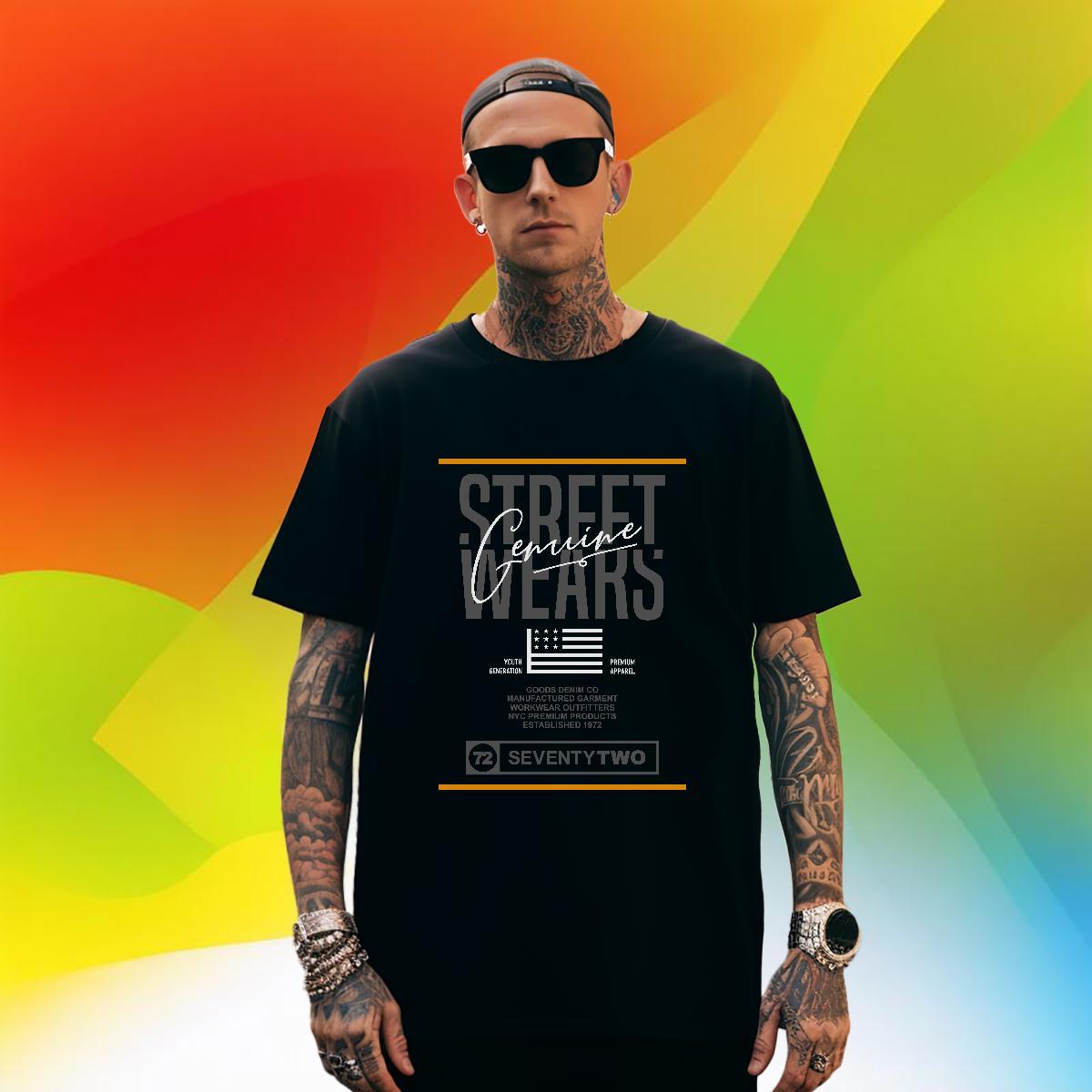 Brand letter T-Shirts for Men Hip Hop Street Tshirts 100% Cotton 230g Factory Direct Breathable Short Sleeve Custom Printing Tees Shirts