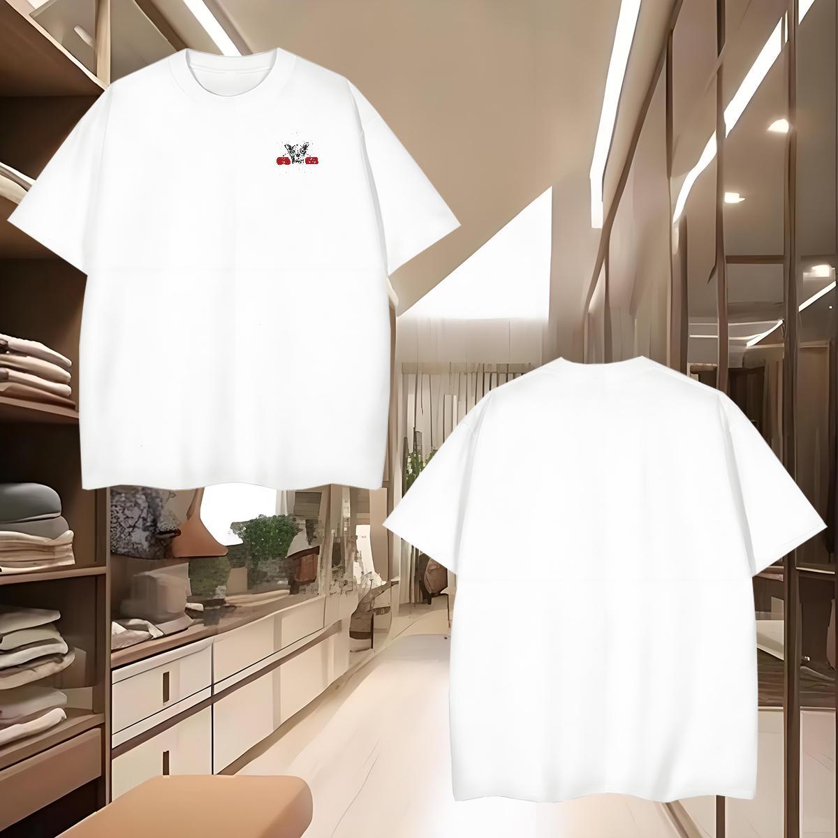 Casual New Couples T Shirts dog Street wear Hip Hop 230g 100% Cotton Wear Pure Cotton Unisex T Shirts Men Custom Cartoon