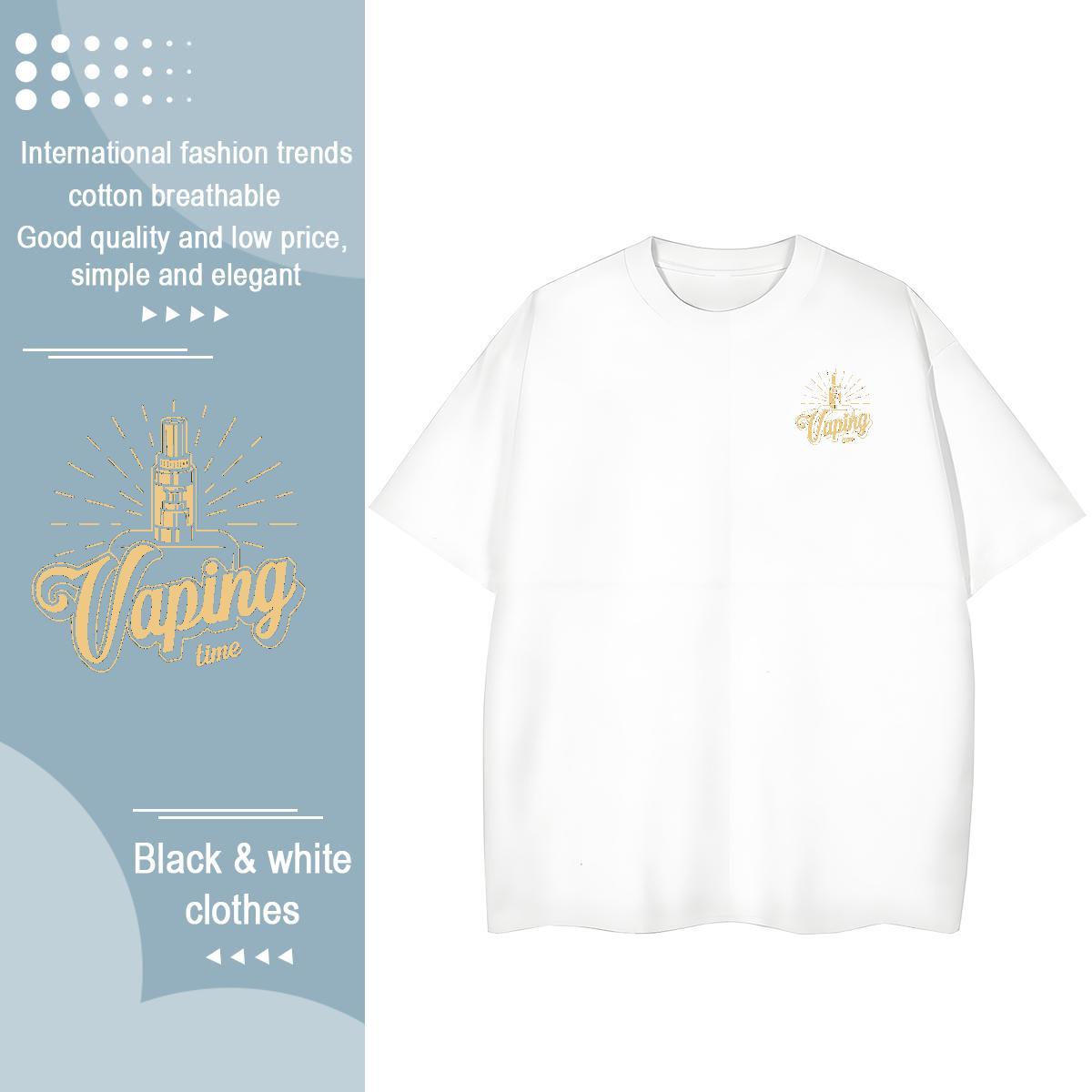Brand Tshirts Home Outdoor 100% Cotton 230g Anime Print O Neck Short Sleeves tool T Shirt For Man 2024 New Tops