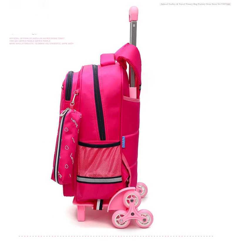 School trolley bags kids wheeled backpack for school bag with wheels Children travel trolley bags School Rolling backpack Bags Y240820