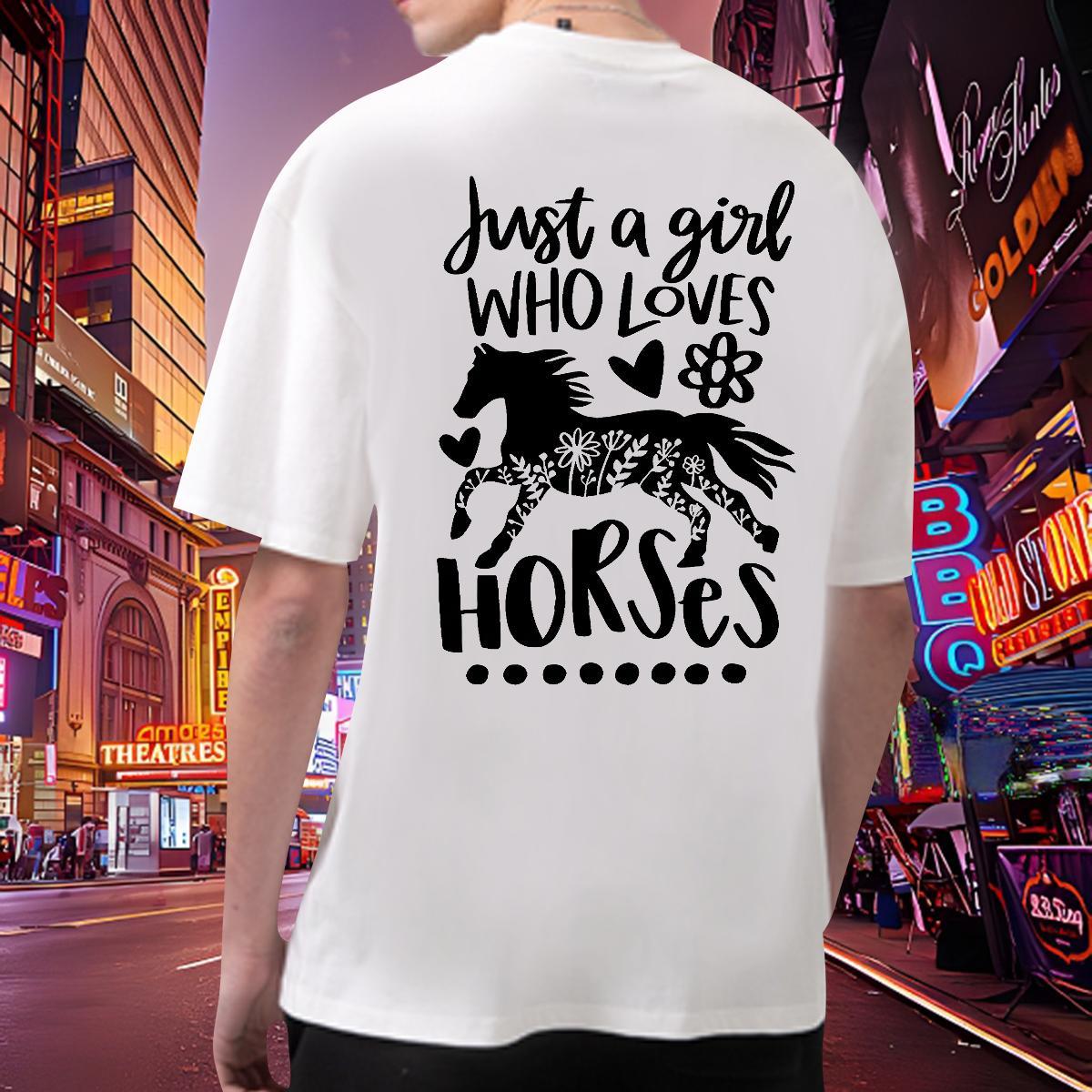 Comfortable T Shirt For Man horse Breathable Short Sleeve Hip Hop White Plus Size 100% Cotton 230g Couples T Shirts Fashion New Tops Shirt