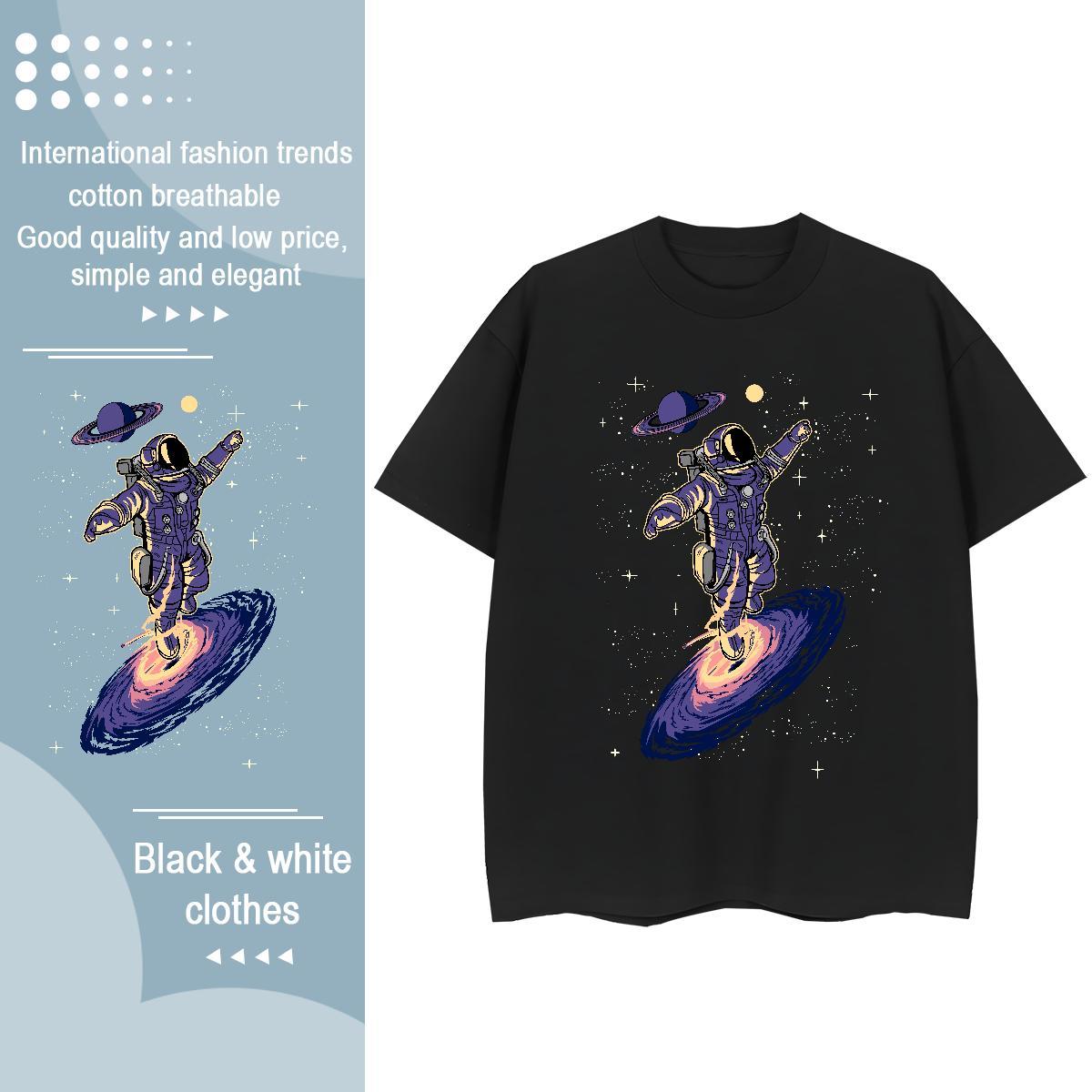 2024 DIY Women Tees Hip Hop Round Neck Short Sleeve Tops Designer Nice 230g Pure Cotton spaceman DIY Anime Woman T Shirts