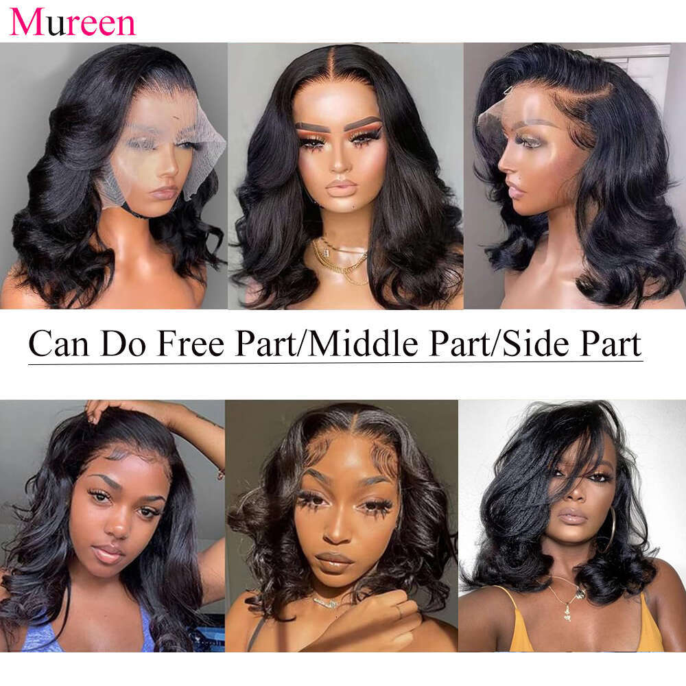 Glueless Bob For Women Ready To Go Wigs 4X4 Lace Closure Wig Human Hair Body Wave 13X4 Frontal Wear