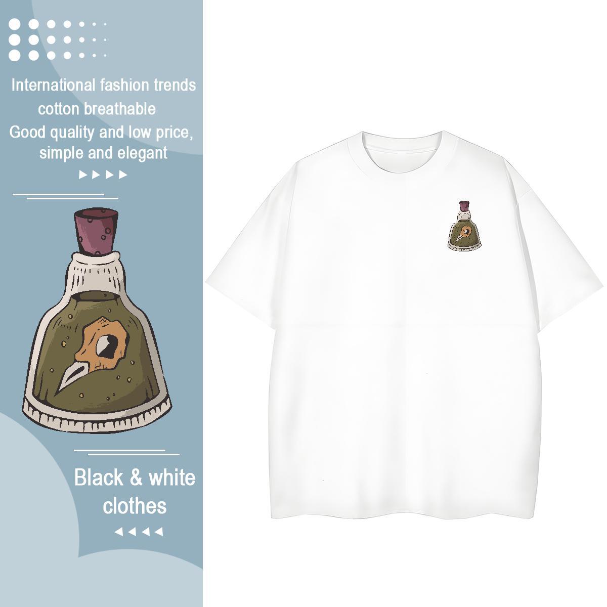 New Designer Men Tshirts bottle Hip Hop Street 230g Pure Cotton Polos Breathable Short Sleeve TOP Quality T-Shirts Skull
