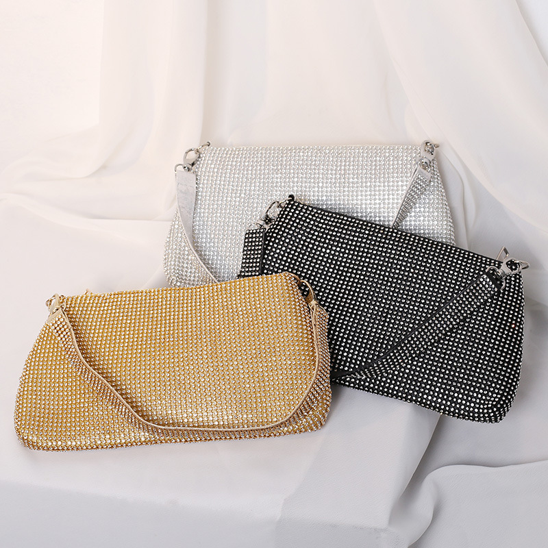 New banquet handmade rhinestone handbag, underarm shoulder crossbody bag, women's bag