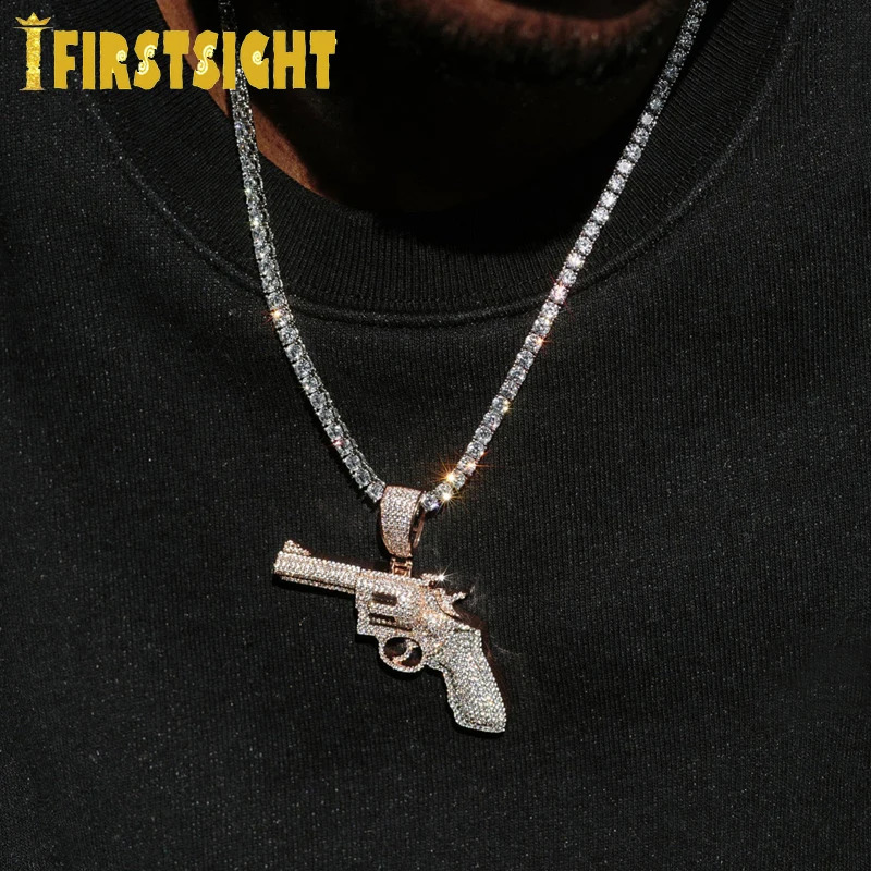 Iced Out Bling CZ letter badge pendant necklace cubic zirconia gold letters money charm mens fashion hiphop jewelry 240812