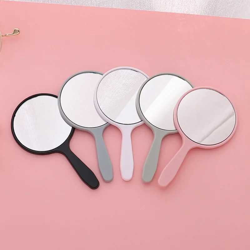 1PC Handheld Makeup Mirror Round Makeup Vanity Mirror with Handle Hand Compact Mirror Cosmetic Mirror for Women Y240819