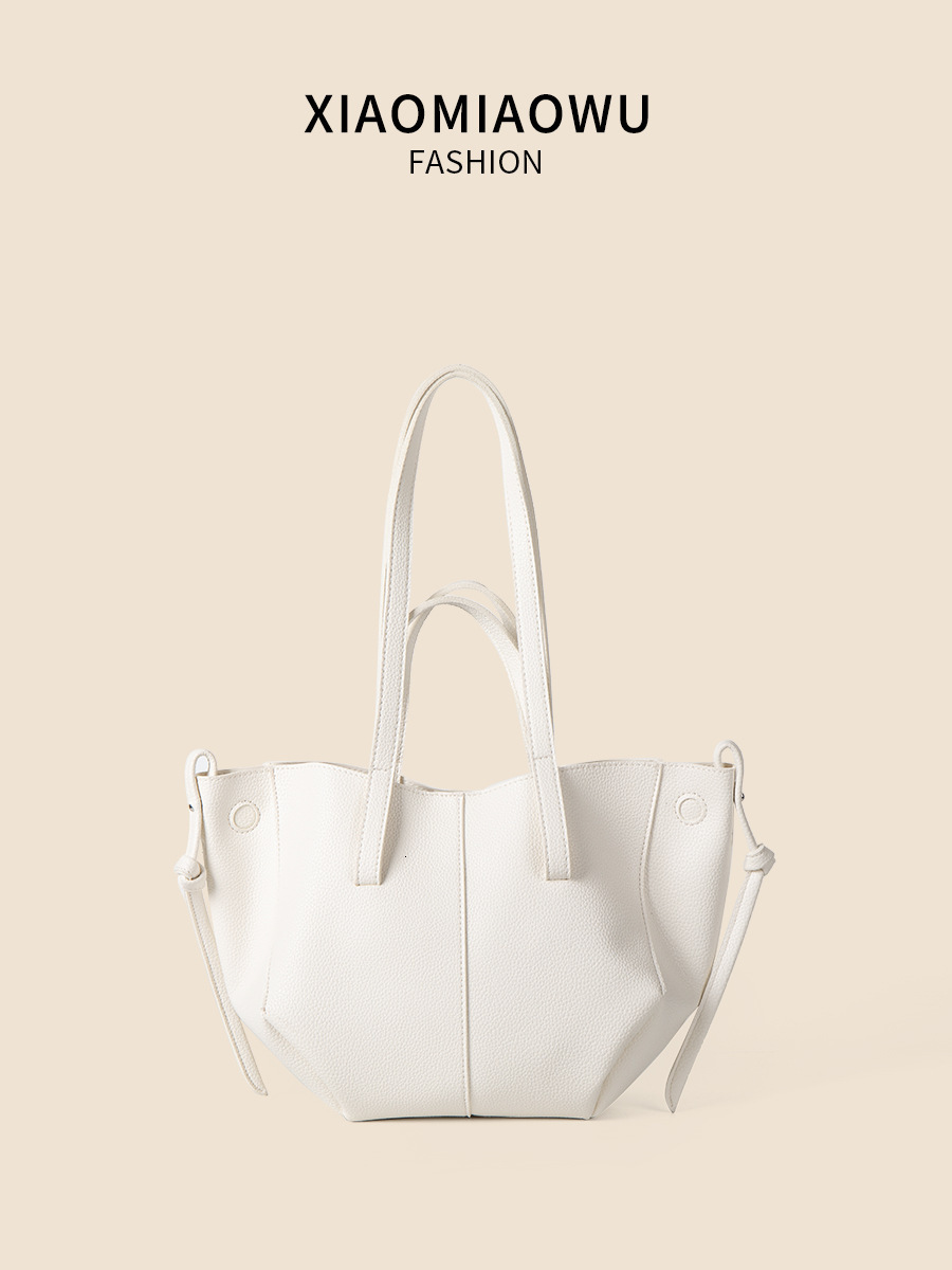 2024 New PU Soft Leather Pleated Large Capacity Commuter Tote Versatile Handbag Women's Luxury Single Shoulder Bag