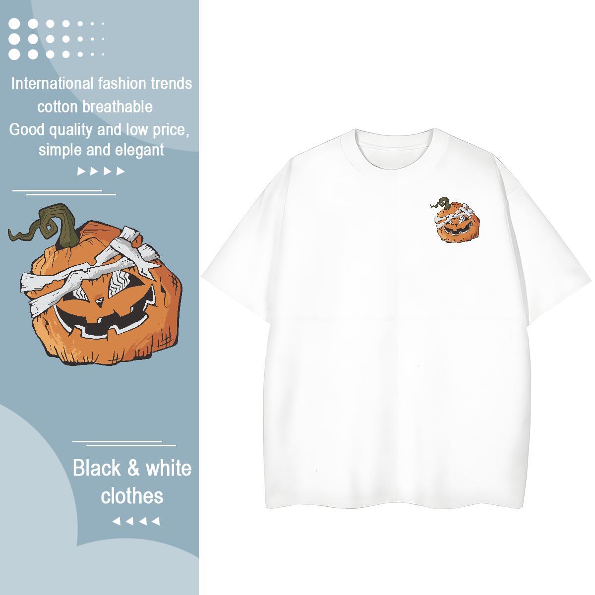 New Arrival Men Tshirts Halloween Beach 100% Cotton 230g Clothes Breathable Short Sleeve Designer Men T Shirts Custom Cartoon