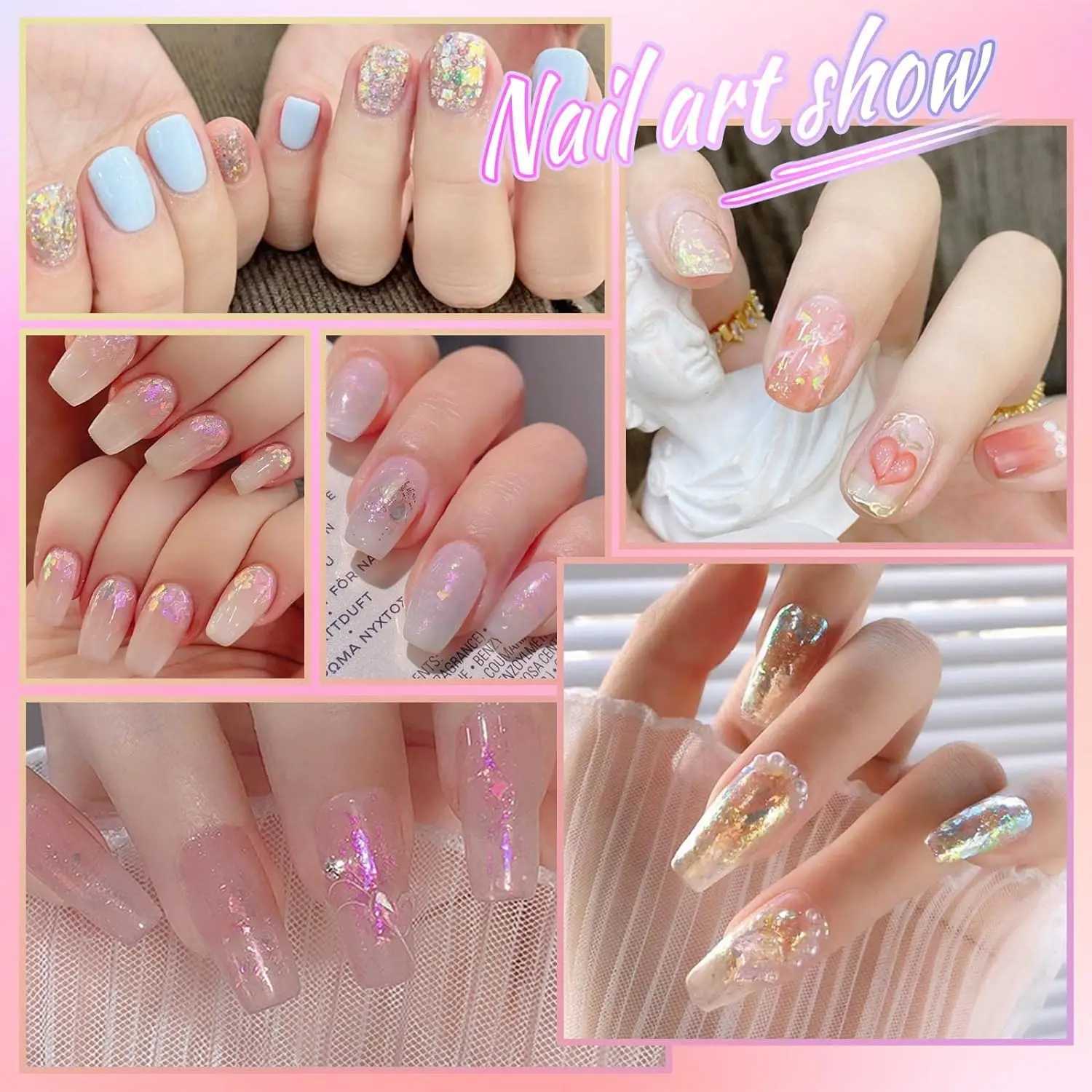 Aurora Chameleon Nail Opal Flakes Ultra-thin Polarized Mermaid Sequins Nail Powder Iridescent Crystal Nail Chrome Sequins DustXJ240815