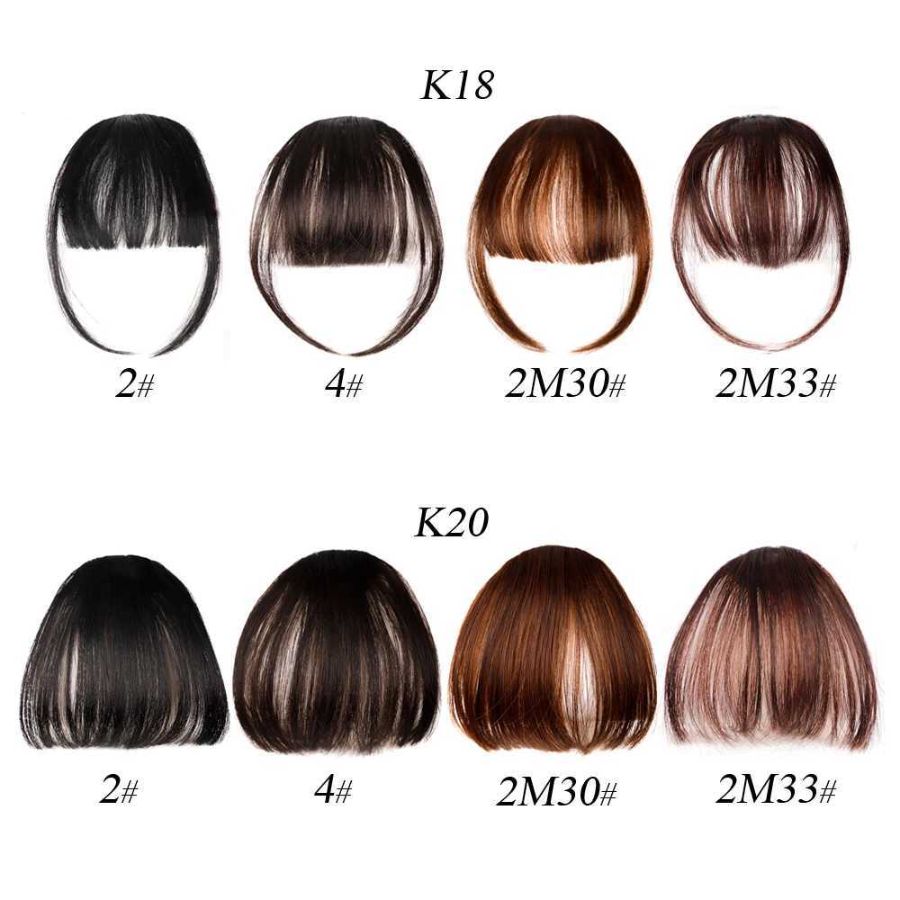 Synthetic air bangs fake Brent short hair extension natural black brown wig female clip in Bang W240817