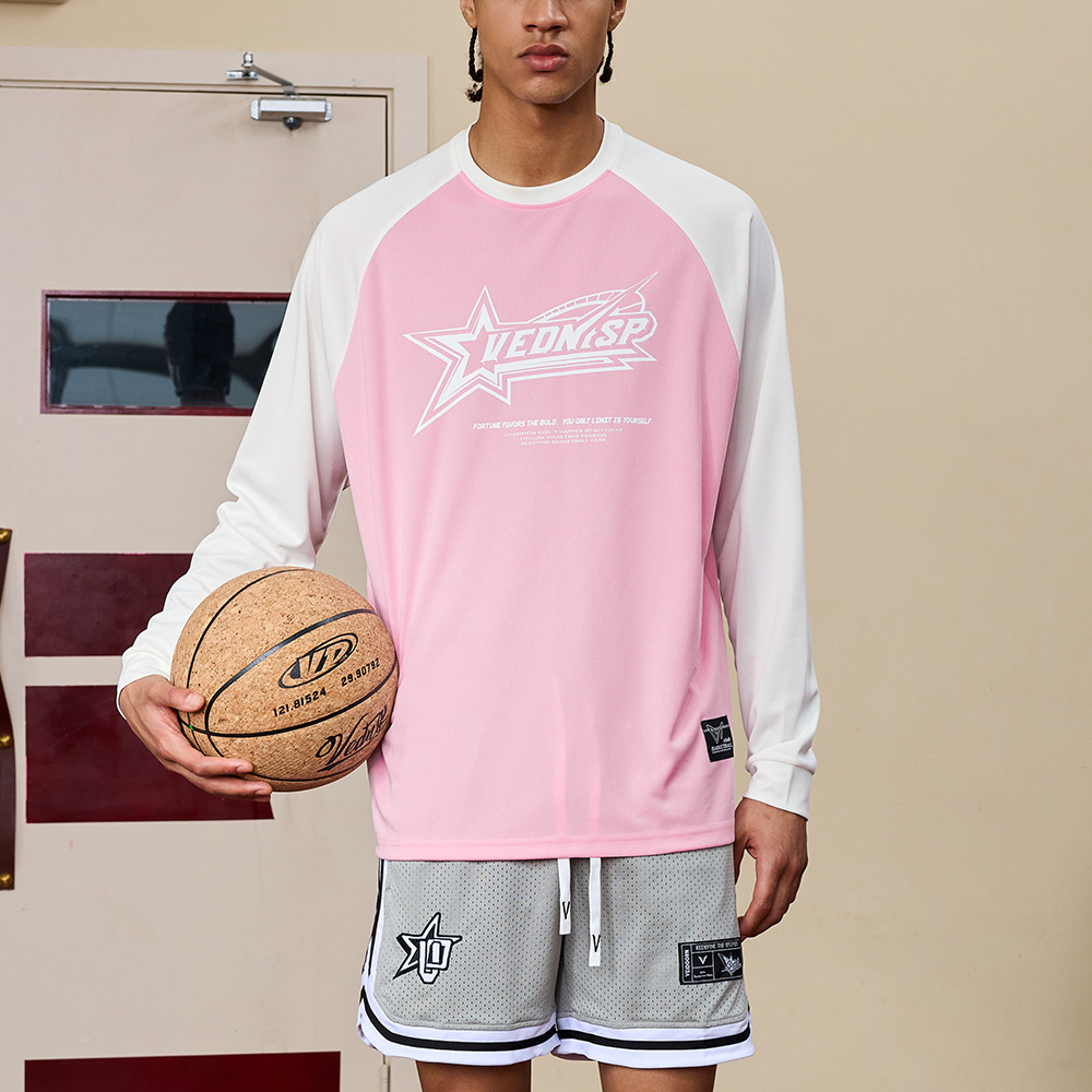 Fashion Long Sleeve T-Shirt for Men Quick Drying Breathable Casual Sports Outdoor Top Tee Basketball Jersey Lightweight Daily Shirt