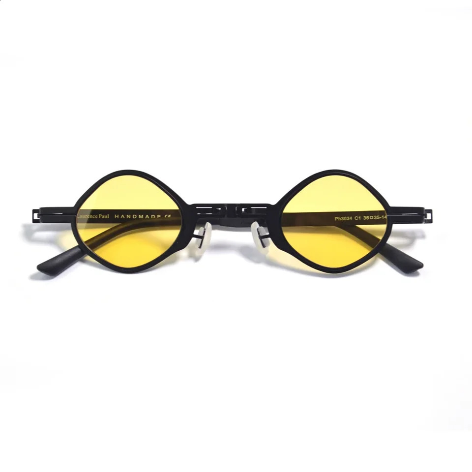 Hip hop steampunk polarization trend polygon sunglasses small folding portable UV protection outdoor sunglasses frame 240805