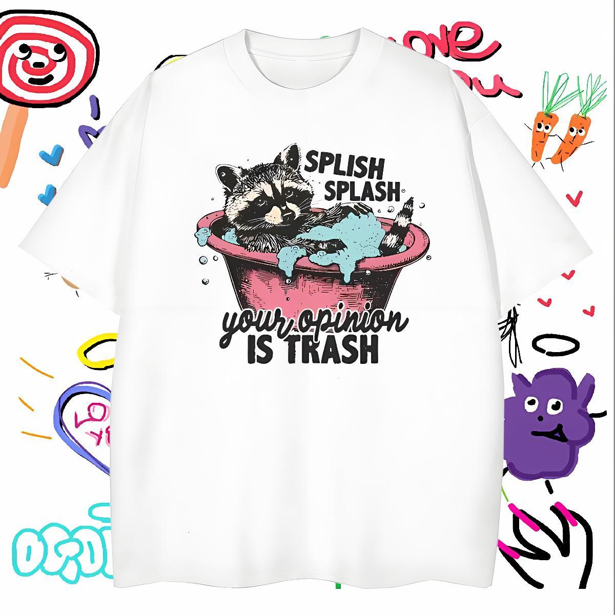 Designer Fashion Tshirts have a bath Outdoor 230g Pure Cotton Tees Breathable Soft Loose Fit T-Shirts for Men Custom Printing