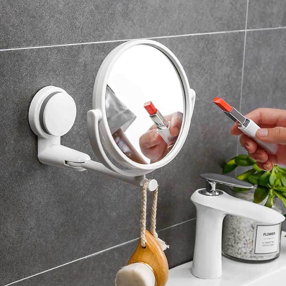 360 Swivel Folding Cosmetic Mirror No Punch Magnifying Mirror Bathroom Mirror Wall Mounted Shaving Mirror HD Cosmetic Mirror Y240819