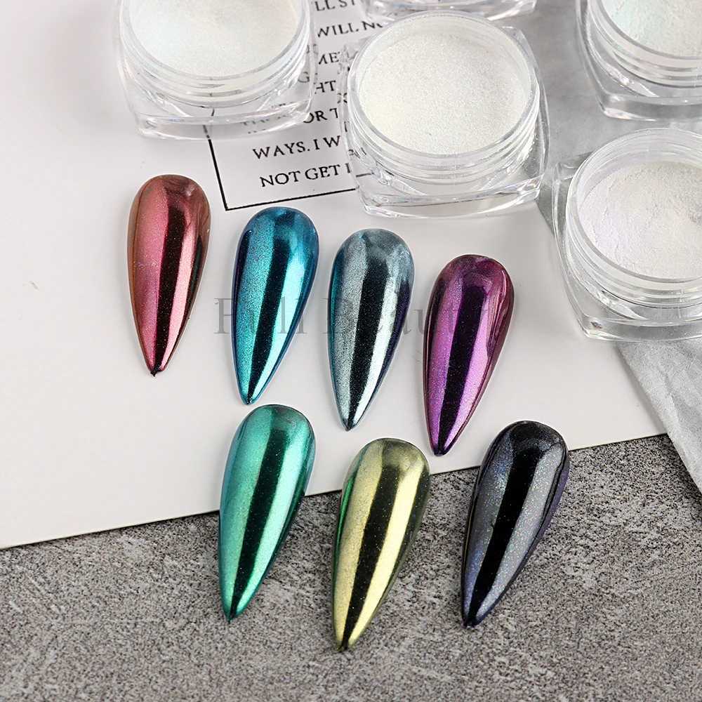 1 Pcs Pearl Nail Aurora Powder Glitter Rubbing Dust Pigment Gradient Sequins Chrome Nail Art Manicure Decorations NLB01-07XJ240815