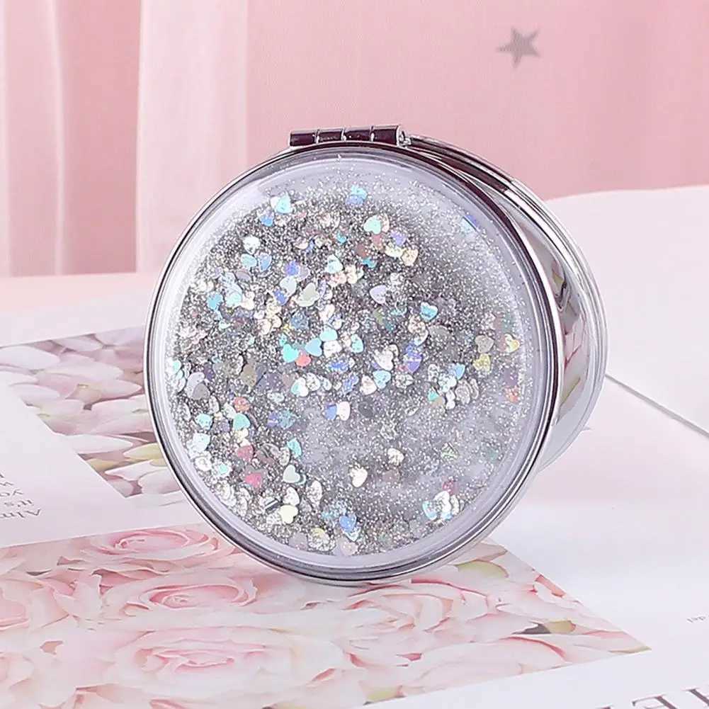 Makeup Mirror Chic Hand Mirror Pocket Mirror Square And Round Shape Pocket Mirror Nice Appearance Vanity Mirror Girl Present Y240819