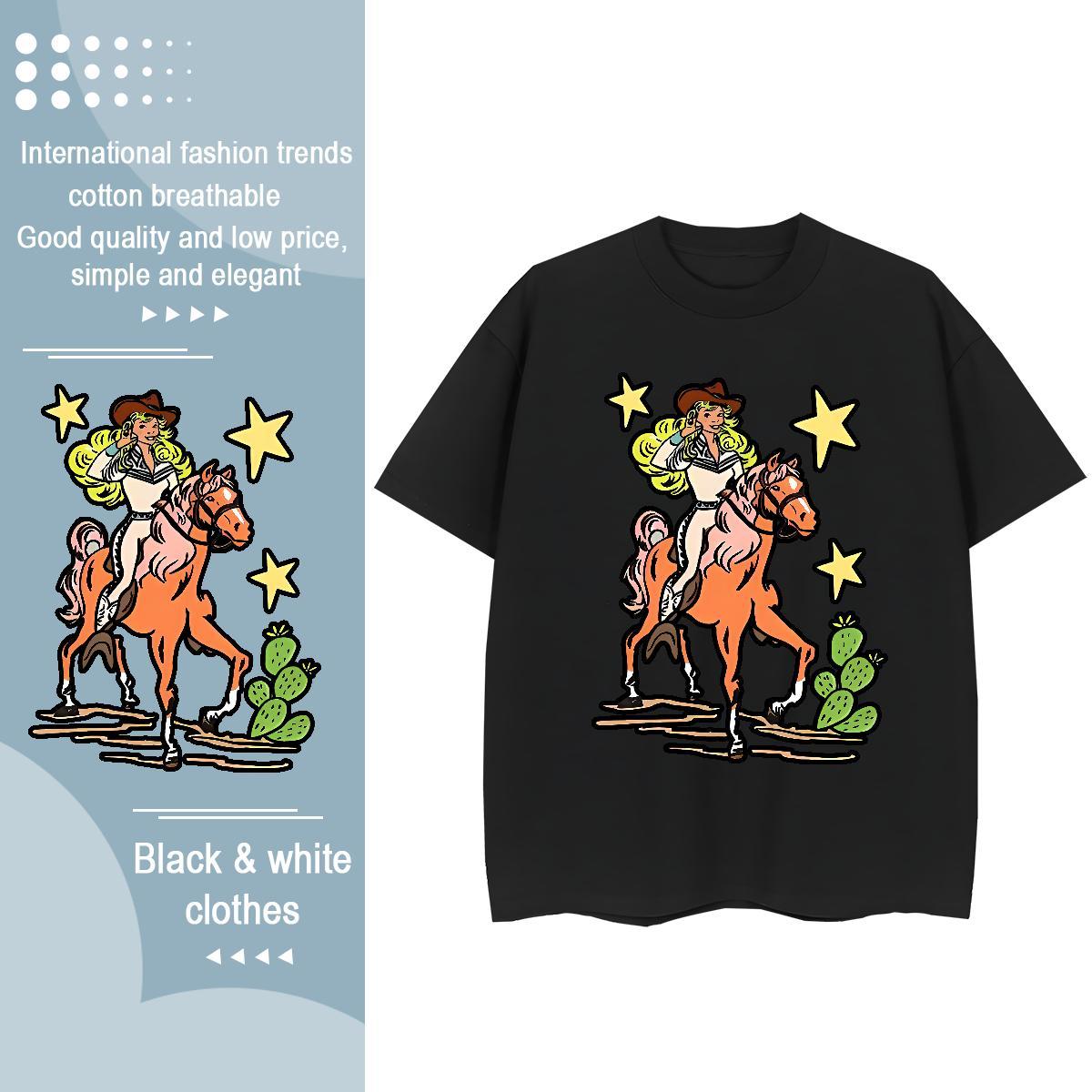 Brand Man T Shirts star Round Neck Short Sleeve Street Casual Custom Cartoon 100% Cotton 230g Men Tees Wholesale Tops