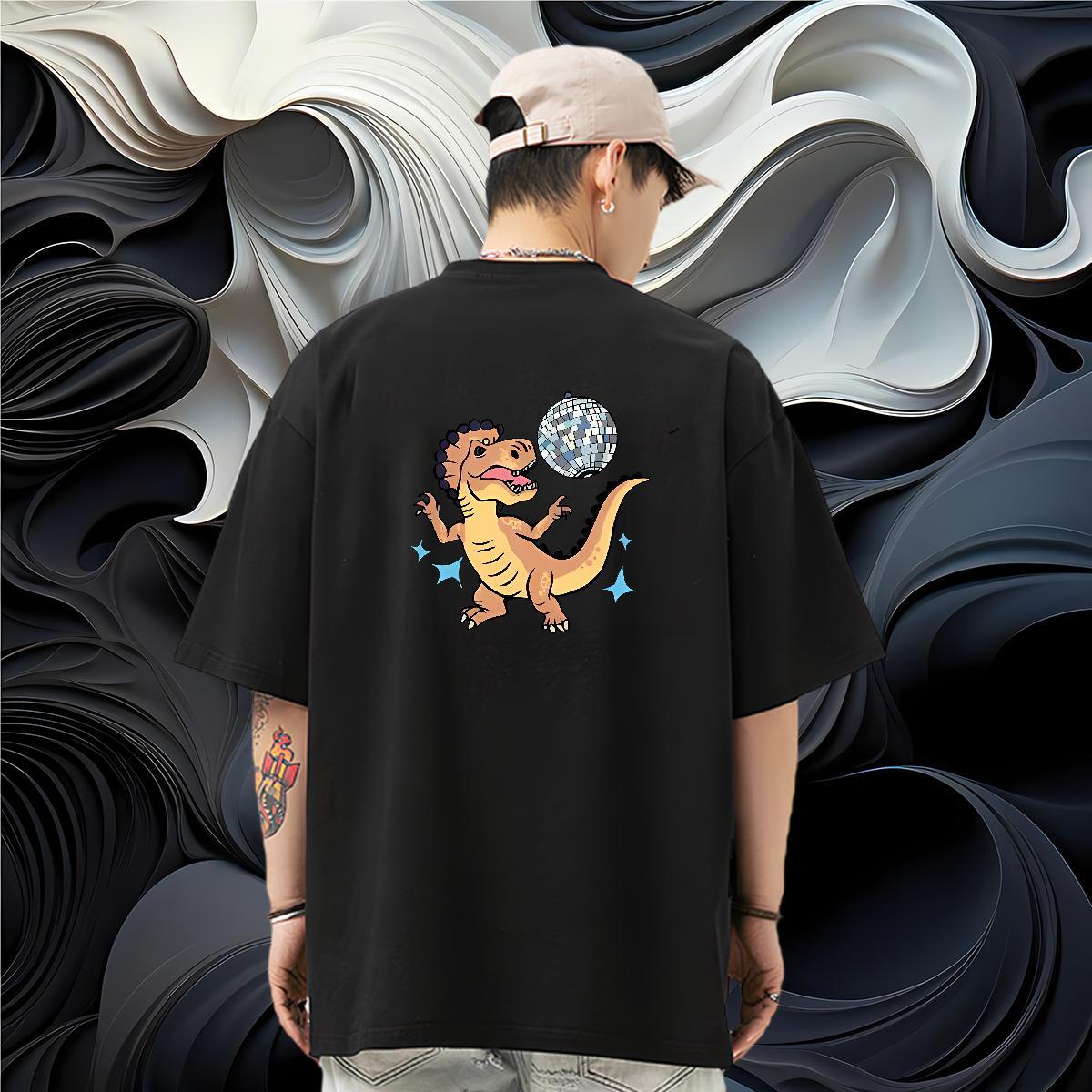 2024 Designer Couples T Shirts dinosaur Street Wear 230g 100% Cotton Clothings Breathable Short Sleeve Comfortable T-Shirts Oversized 4XL