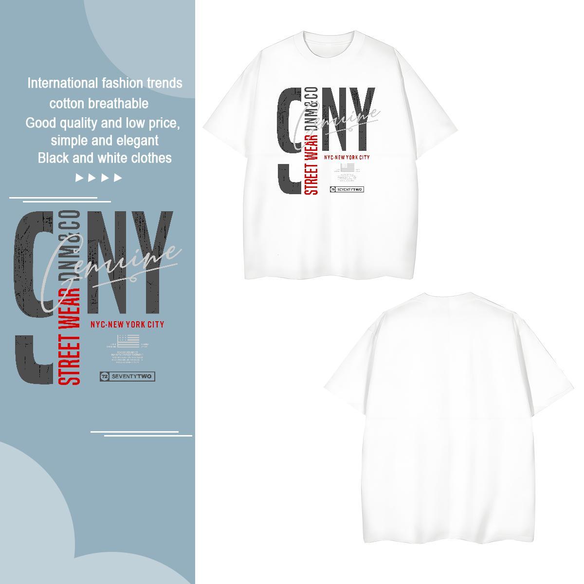 Loose letter T Shirt For Man Outdoor Couples T Shirts 230g Cotton Fashion Breathable Anime Tees
