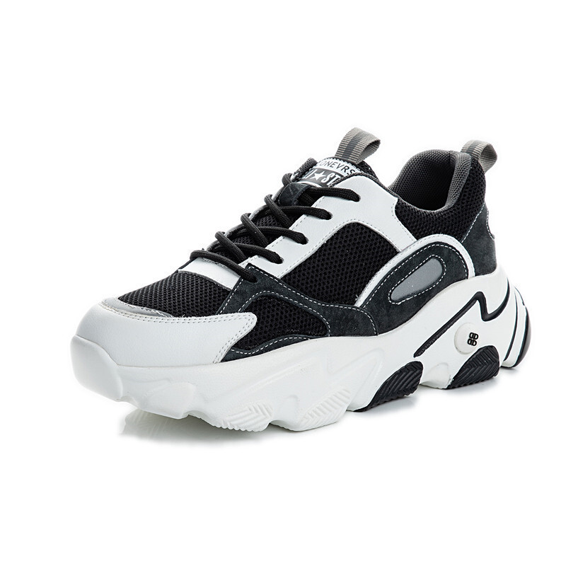 Ddmysports New Sports Korean Edition Versatile Casual Thick Sole Dad Autumn Increase Breathable Genuine Leather Shoes For Women OUTDOOR