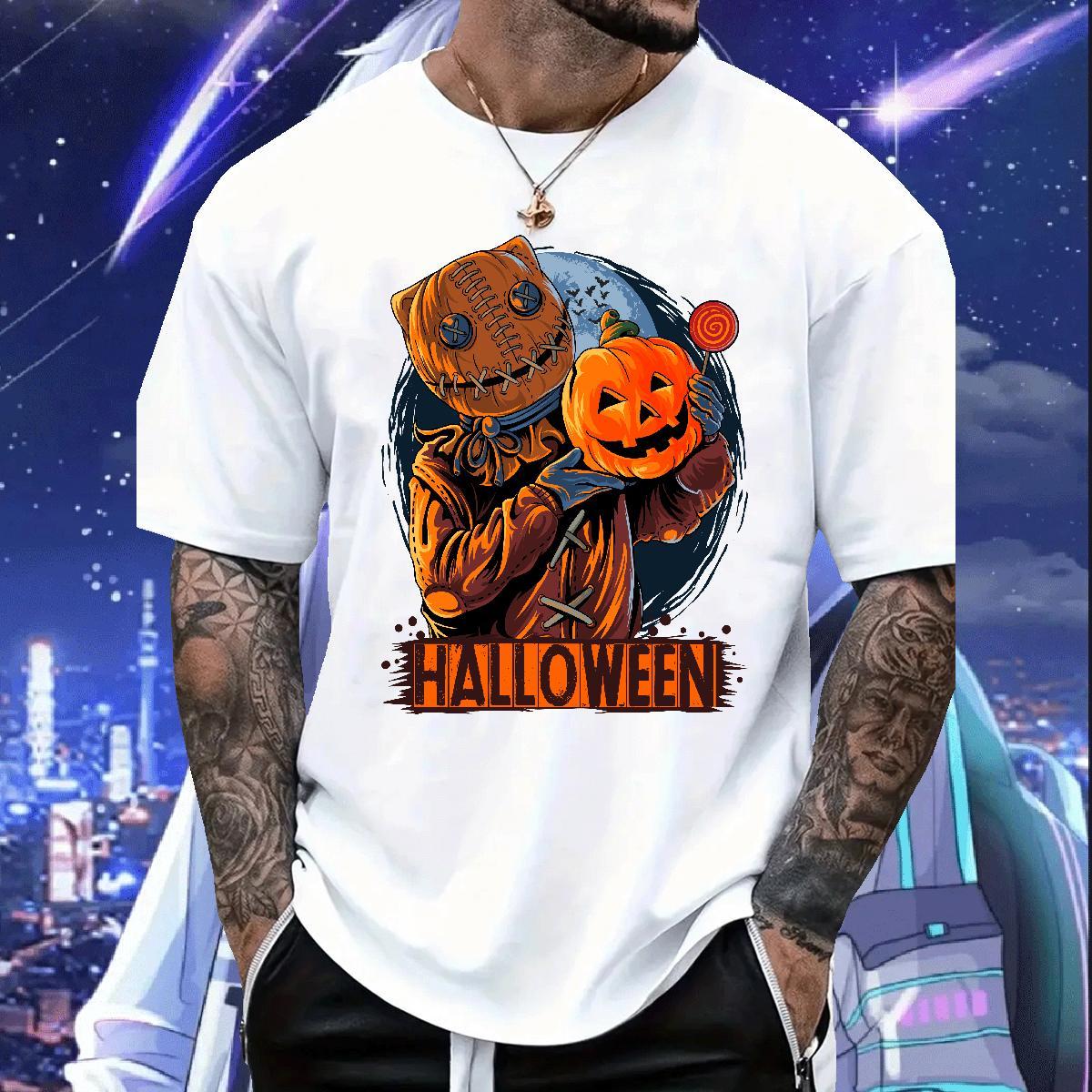 Fashion Design halloween Men Tshirts 230g Pure Cotton Men T Shirts Plus Size Custom Street Wear O Neck Short Sleeves Brand Tees