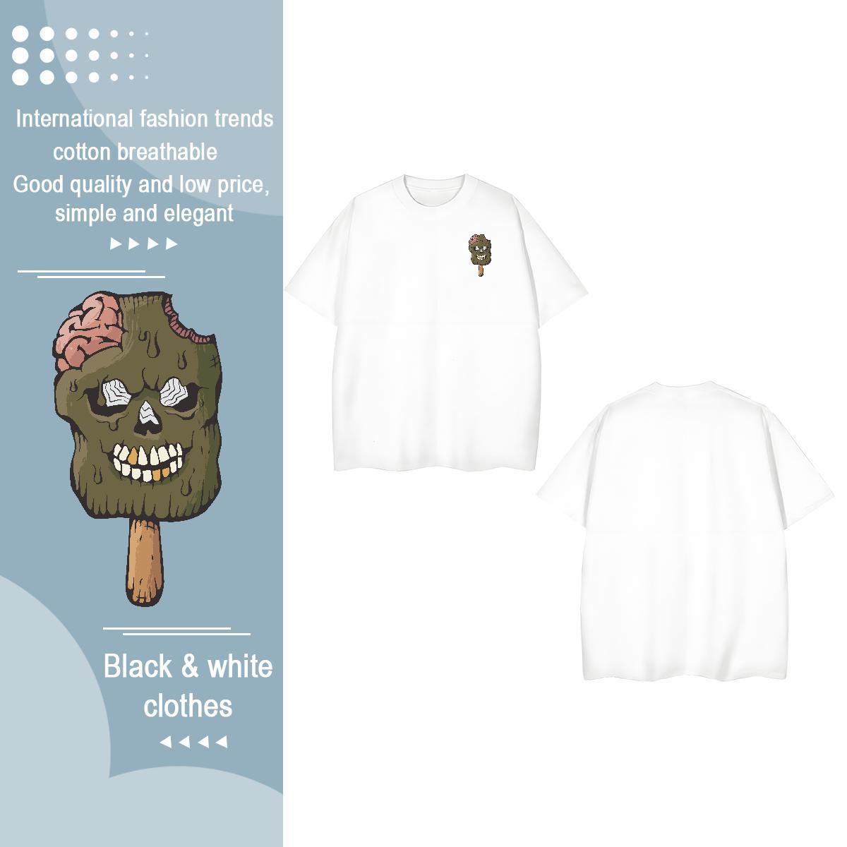 Wholesale Men Tops Tees monster Street wear Hip Hop 230g Cotton Tees Shirts Short Sleeve Soft Popular T-Shirts for Men Graphic