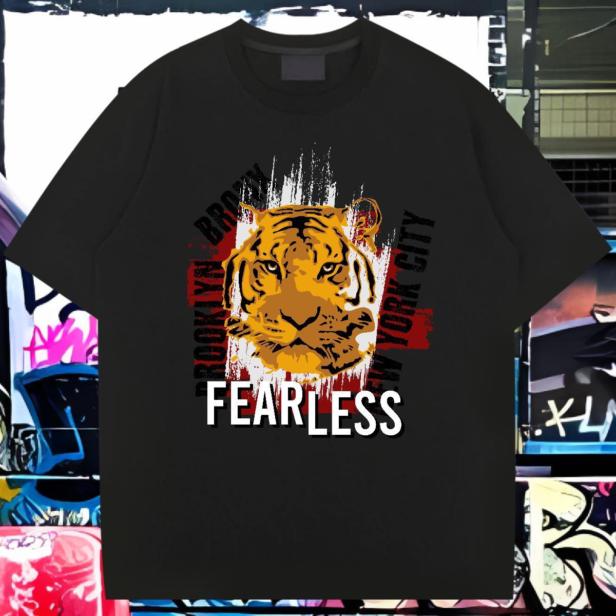 Classic Men T Shirts tiger Breathable Short Sleeve Casual Beach DIY Anime 230g 100% Cotton Couples T Shirts Factory Direct Tees Shirts