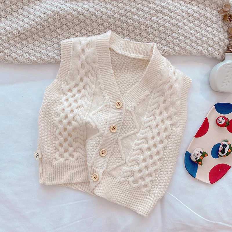 Baby Girls Boys Vest Sweater Cardigan Coat Spring Autumn Childrens Clothing Korean Kids Sleeveless Diamond Knitted Sweater VestXJ240819