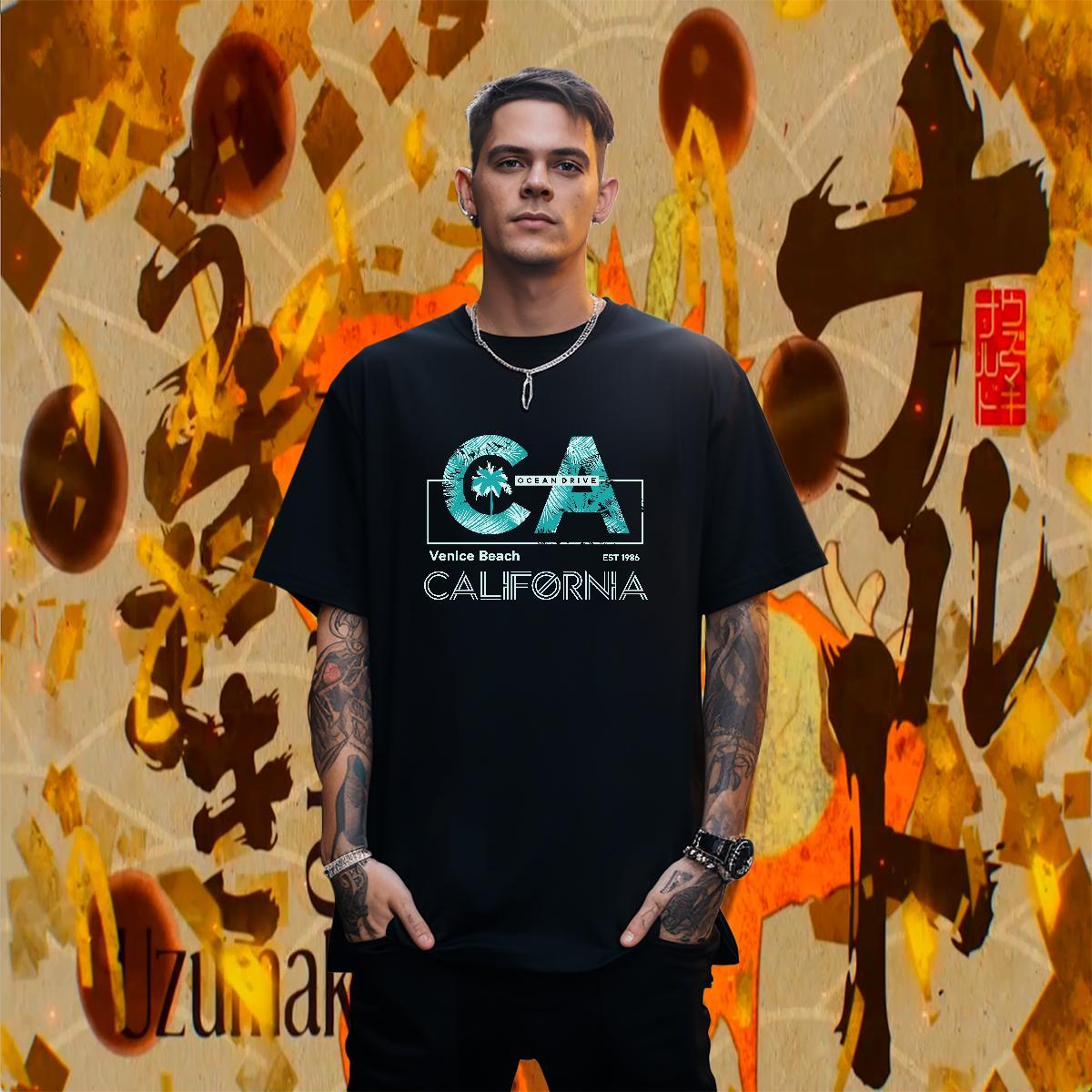 Cool Men Tees Casual Beach 100% Cotton 230g Customized Print Crew Neck letter Mens T Shirts Designer Fashion Wear