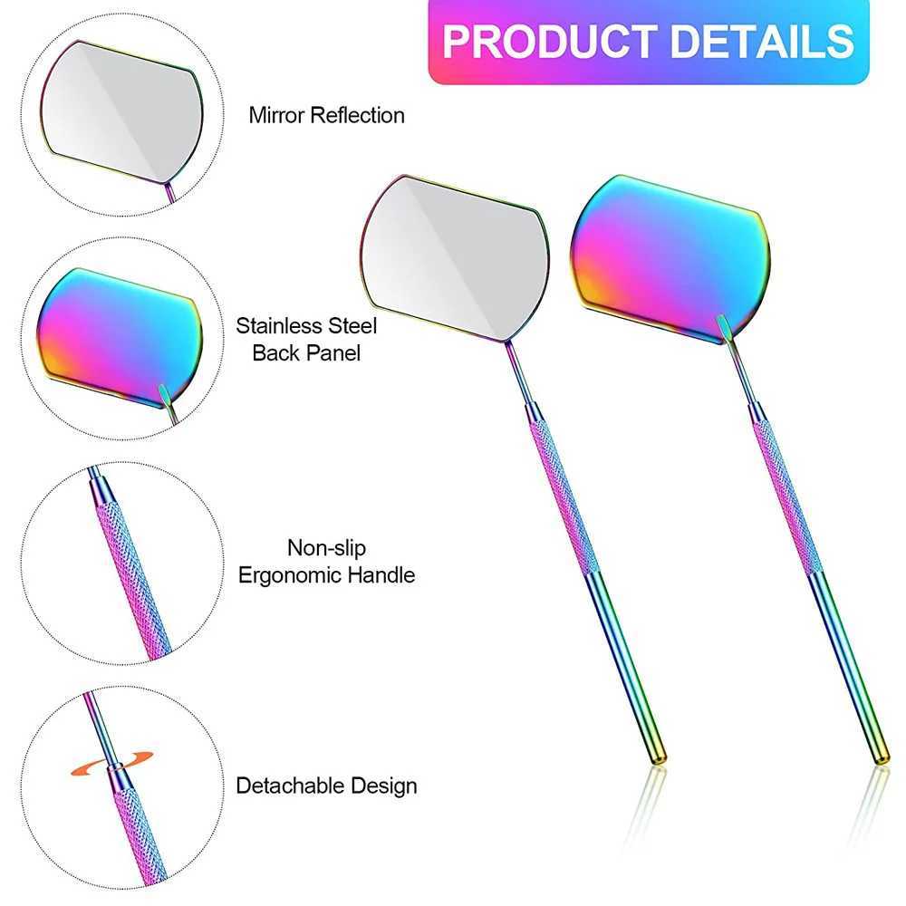 Multifunction Eyelash Mirror Magnifying Beauty Long Handle Mirror For Checking False Eyelashes Extension Grafting Makeup Tools Y240819