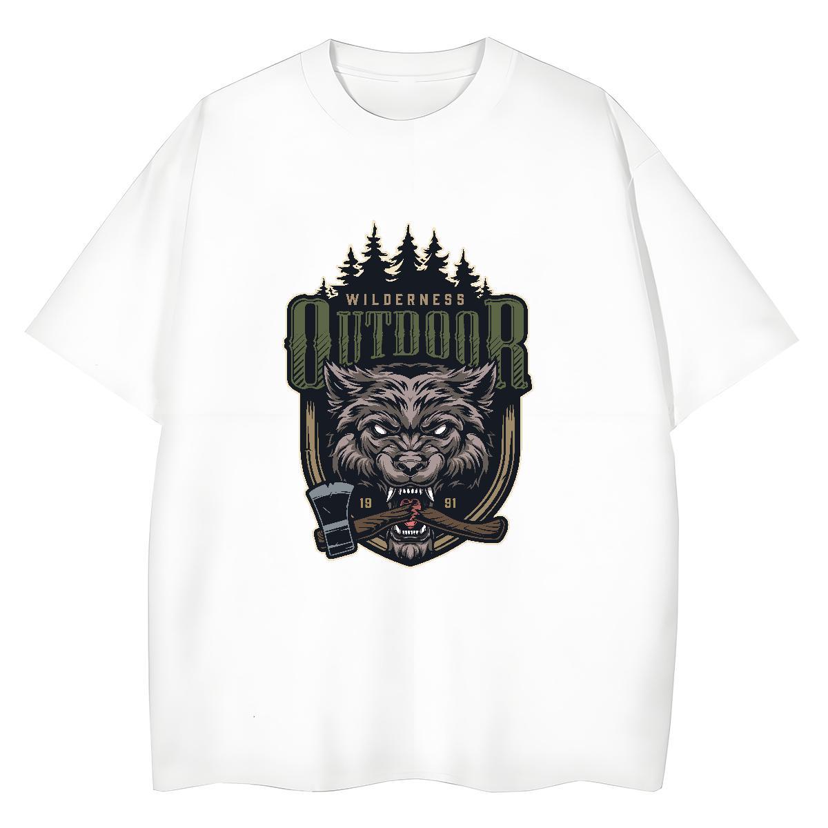Custom Women Tees Street Breathable Wear Comfortable 100% Cotton 230g wolf Cartoon Anime Woman T Shirts
