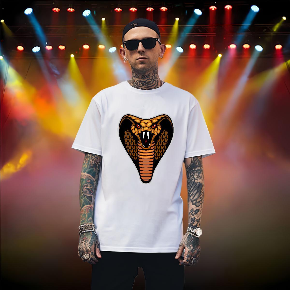 Comfortable T shirt cobra Breathable Short Sleeve Daily Outfit Plus Size Custom 100% Cotton 230g Tshirts Classic Casual Tops