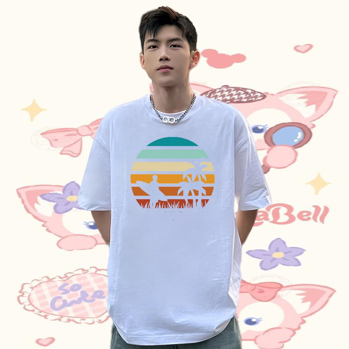 Factory Direct Mens Tshirts tree Street 100% Cotton 230g Polos Breathable Crew Neck Loose Fit T-Shirts Customized Print
