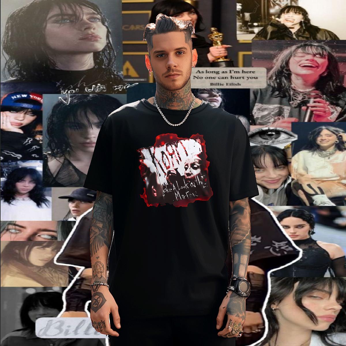 New Arrival scary Couples T Shirts 230g Pure Cotton Man T Shirts Customized Print Home Outdoor Breathable Crew Neck High Quality Tees