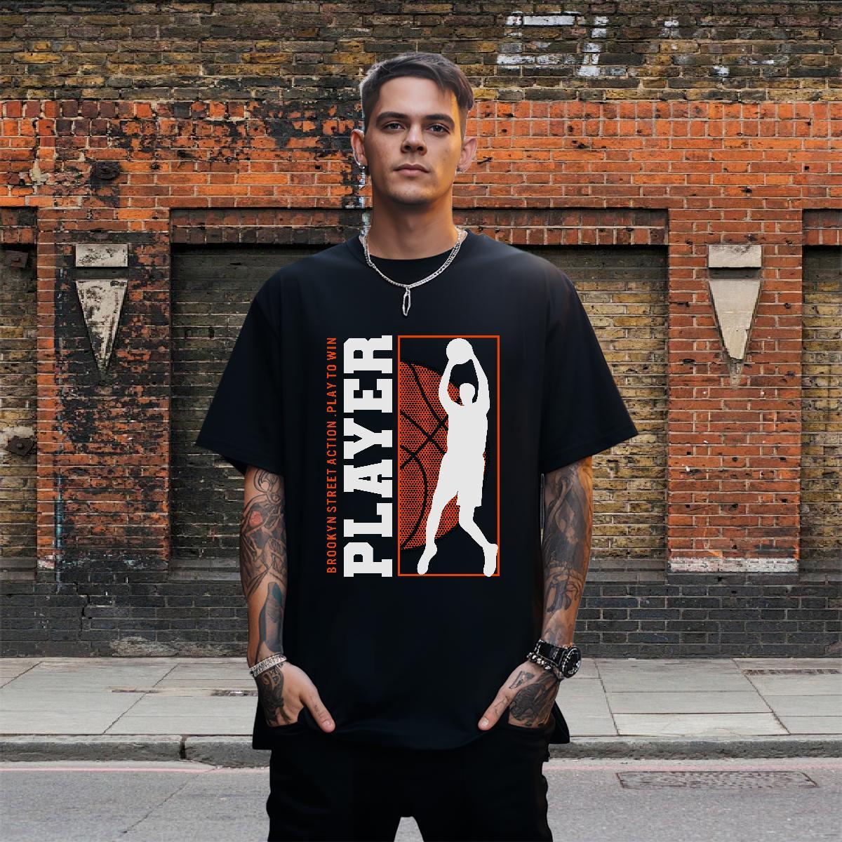 Brand Men Tops Tees Daily Outfit 230g Cotton Black White Short Sleeve Soft basketball T-Shirts for Men Custom Polos